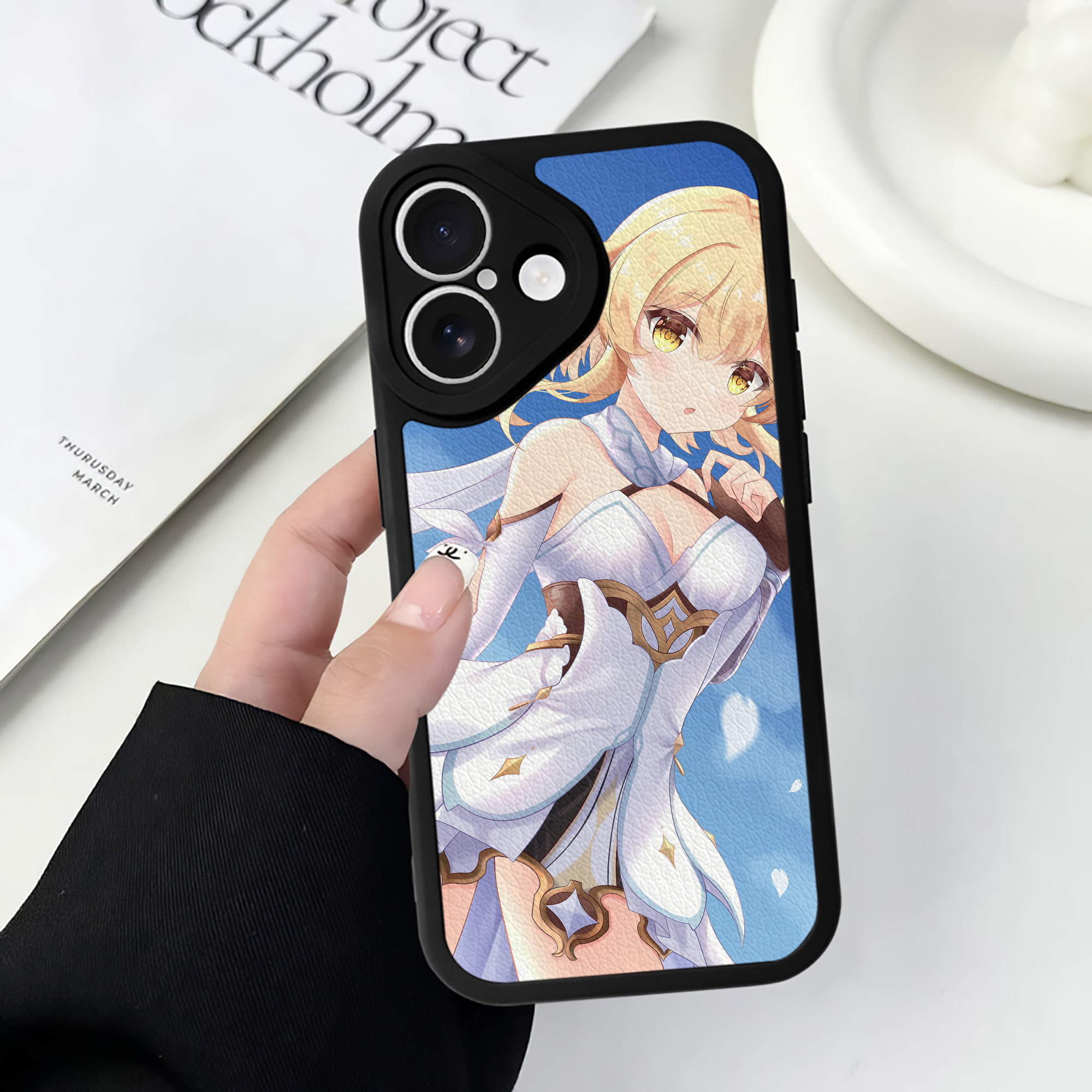 げんし神 genshin 【iPhone 16シリーズ対応】シリコンスマホケース（レザー調） 材質：シリコン